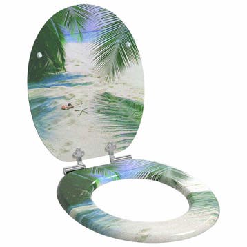 vidaXL Zachte sluit toiletbril Groen 44 x 38 cm MDF-plaat, Verzenden, Nieuw