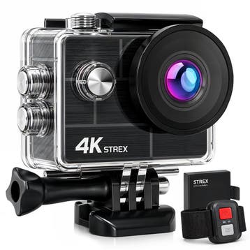 Strex Action Camera 4K 30MP - Tot 30 meter Waterdicht, EIS, Verzenden, Nieuw