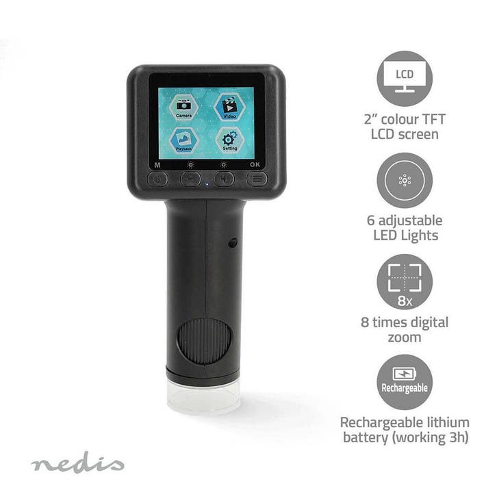 Microscoop camera - Draagbare digitale microscoop 2 TFT LCD, Audio, Tv en Foto, Optische apparatuur | Microscopen, Nieuw, Verzenden