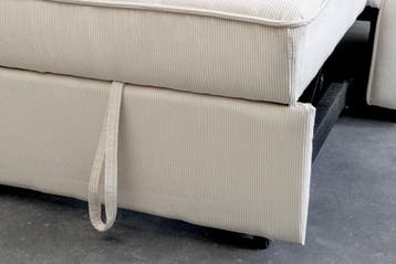 Slaapbank SMART 180 cm 2-zits, corduroy beige - 47592, Huis en Inrichting, Slaapkamer | Slaapbanken, Ophalen of Verzenden, Nieuw