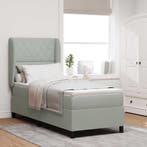 vidaXL Boxspringbed met matras Lichtgrijs 200 x 80 cm, Verzenden, Nieuw, Stof
