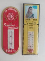 Thermometer - blik - Twee reclame thermometer, Antiek en Kunst