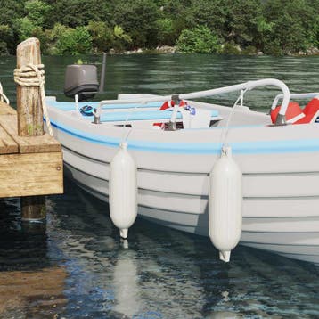 vidaXL Boot fenders 2 st Ø 16 x 58 cm Wit PVC, Verzenden, Nieuw