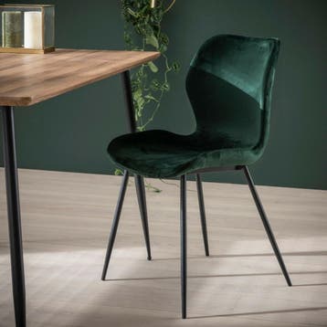 Eetkamerstoel  Velvet Groen - Armstoel Groen  - Stoel, Huis en Inrichting, Ophalen of Verzenden, Nieuw