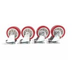 Benson Zwenkwielen set - 2 geremd, 2 ongeremd - 75 mm - r..., Ophalen of Verzenden, Nieuw
