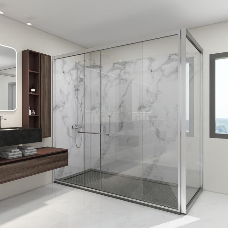 Wandpaneel Bladel set van 16 panelen 120x60 cm White Marble, Doe-het-zelf en Verbouw, Platen en Panelen, Verzenden