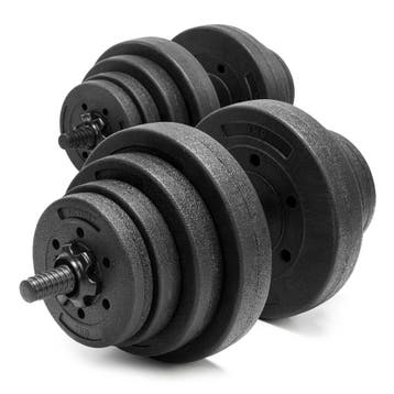 Dumbellset - 20 KG - Complete Set - Thuis Sporten - Zwart, Ophalen of Verzenden, Nieuw
