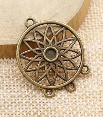 DQ metalen dromenvanger bedel dreamcatcher hanger Geel ko..., Ophalen of Verzenden, Nieuw, Bedel