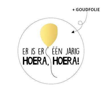 10 x Sticker rond 40mm - Er is er één jarig hoera, hoera!, Ophalen of Verzenden, Nieuw