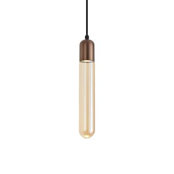Art Deco hanglamp donker brons met ribbel glas IP44 -, Verzenden, Nieuw, Art Deco
