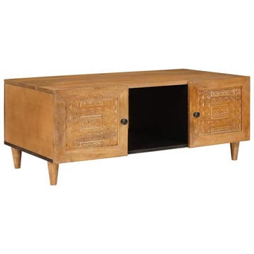 vidaXL Salontafel Licht Bruin 100 x 54 x 40 cm Massief Mango, Verzenden, Nieuw, 50 tot 100 cm, Rechthoekig