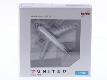 Schaal 1:500 Herpa 517911 Airbus A319 United Airlines Reg..., Ophalen of Verzenden, Zo goed als nieuw