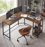 L-vormig Hoekbureau met Planken – Industrieel Design, Verzenden, Nieuw
