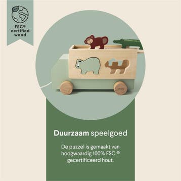 Trixie Houten Speelgoed - Dieren truck - Speelgoedauto -, Ophalen of Verzenden, Nieuw