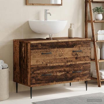 vidaXL Badkamer wastafelkast HAARLEM Oud hout 82 x 41 x 58,5, Verzenden, Nieuw, Wastafelkast
