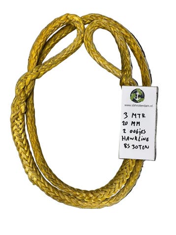 Hawk-Line Sleepkabel SleepTouw HMPE 3MTR 20 MM 30TON 2 oo..., Verzenden, Nieuw