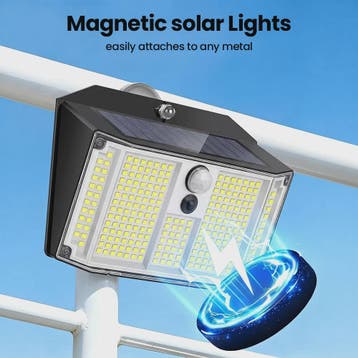 Magnetische Solar Wandlamp met Bewegingssensor - 268 LED, IP, Tuin en Terras, Verzenden, Nieuw