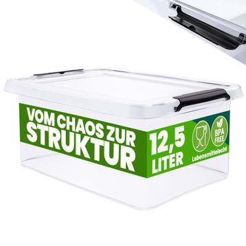 Opbergbox Transparant 39x29x17cm 12,5L stapelbaar, Verzenden, Nieuw