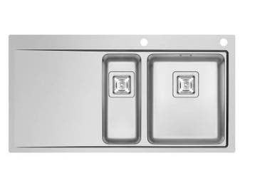 RVS Spoeltafelblad | Spoelbakken Rechts | 2x Spoelbak 340..., Verzenden, Nieuw in verpakking