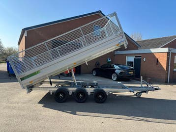 3-zijdige kipper tridem 402x203 met Loofrekken, Parabolic, Ophalen, Nieuw