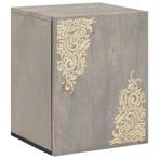 vidaXL Wandkast met opslag Grijs 38 x 33 x 48 cm Massief, Huis en Inrichting, Tafels | Kaptafels, Verzenden, Nieuw