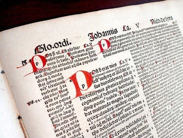 Nicolaus de Lyra - Sheet from Incunable Biblia latina, Antiek en Kunst, Antiek | Boeken en Bijbels