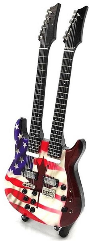 Miniatuur replica double neck gitaar - Amerikaanse vlag, Verzamelen, Muziek, Artiesten en Beroemdheden, Ophalen of Verzenden, Nieuw
