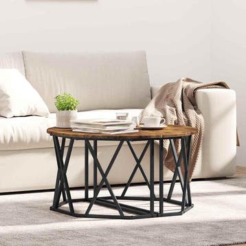 vidaXL Salontafel Gerookt eiken 80 x 80 x 42 cm, Huis en Inrichting, Tafels | Salontafels, Verzenden, Rond, Nieuw, 50 tot 100 cm