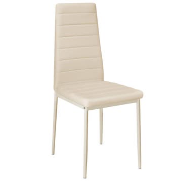 Eetkamerstoelen, kunstleer - beige, Set van 4, Verzenden, Nieuw