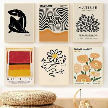 Abstracte Bloemen Canvas Poster – Moderne Wanddecoratie, Verzenden, Nieuw