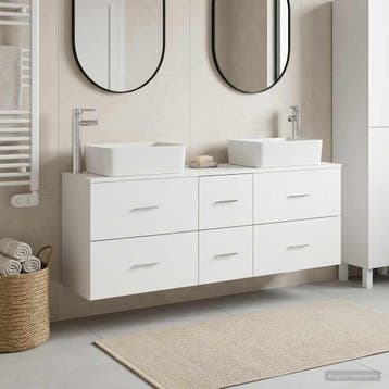 vidaXL Badkamerkastenset 3 st Wit 136 x 35 x 80 cm Bewerkt, Verzenden, Nieuw