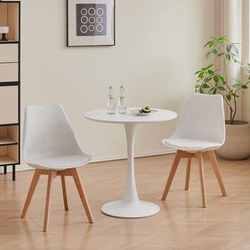 Elegante Ronde Eettafel - Nordic Tulip Design - 70cm - Wit o, Huis en Inrichting, Tafels | Eettafels, Verzenden, Nieuw