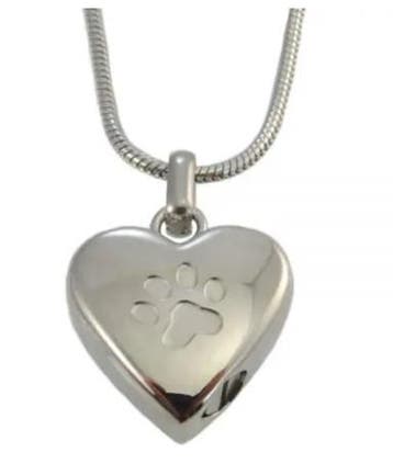 Ashanger, assieraad rvs hart dierenpoot afgerond, Nieuw, Zilver, Overige materialen, Dier