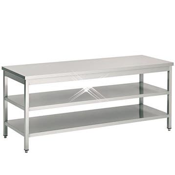 Rvs werktafel met dubbele onderschap 2900x600x900 mm, Verzenden, Nieuw in verpakking
