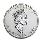 Canadian Maple Leaf 1 oz 1995 (326.244 oplage), Verzenden, Noord-Amerika, Losse munt, Zilver