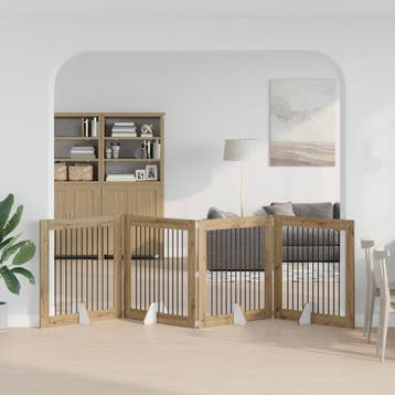 vidaXL Opvouwbaar hondenhek met standaards 4 st Artisanaal, Dieren en Toebehoren, Verzenden, Nieuw