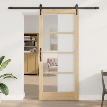 vidaXL Schuifdeur ORKDAL 93 x 211 cm Massief grenenhout en, Doe-het-zelf en Verbouw, Deuren en Horren, Verzenden, Nieuw