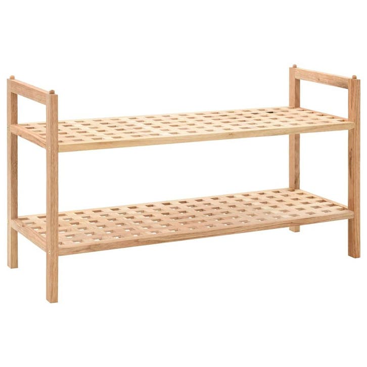 vidaXL Schoenenrek 69x26x40 cm massief walnotenhout, Huis en Inrichting, Kasten | Schoenenrekken, Nieuw, Verzenden