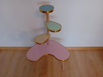 Bijzettafel - Aluminium, Staal, Beuken