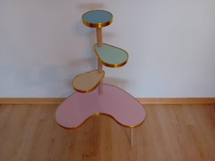 Bijzettafel - Aluminium, Staal, Beuken, Antiek en Kunst, Kunst | Designobjecten
