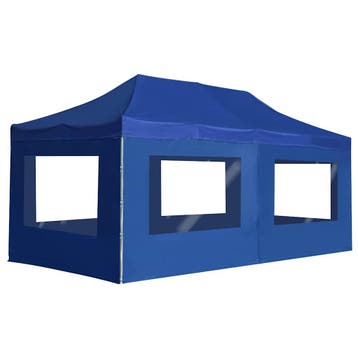 vidaXL Partytent inklapbaar met wanden 6x3 m aluminium blauw, Verzenden, Nieuw, Partytent