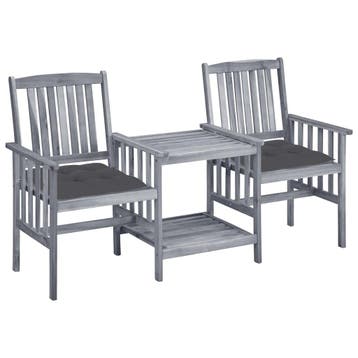 vidaXL Tuinstoelen met tafeltje en kussens massief, Verzenden, Nieuw, Hardhout, Tuinset