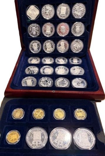 De Geschiedenis van de Nederlandse Gulden set - 36 munten, Verzenden, Losse munt, Zilver
