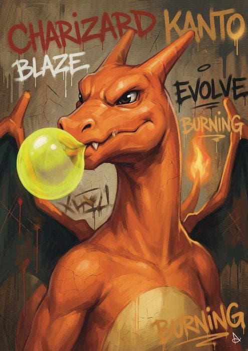 ANDSAL MCMXCI - Charizard - Pokémon Pop Art Bubblegum Street, Spelcomputers en Games, Spelcomputers | Overige Accessoires