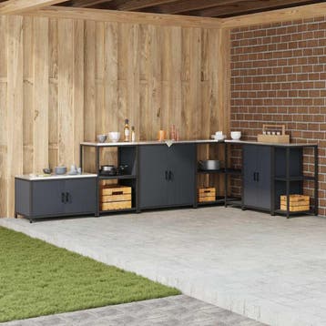 vidaXL Keukenplankeenheid HATTEM Antracietkleurig 60 x 50 x, Verzenden, Nieuw