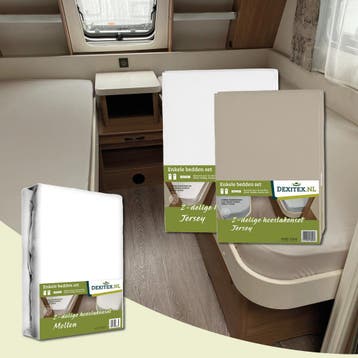Textielpakket Caravan enkele bedden Fendt-Hobby enz - 2, Huis en Inrichting, Verzenden, Nieuw, Wit