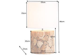 Tafellamp PURE NATURE 45 cm van gerecycled ijzer en hout -, Ophalen of Verzenden, Nieuw