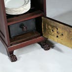 Unieke Empire bordenwarmer in mahonie n in authentieke staat, Antiek en Kunst, Ophalen of Verzenden