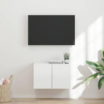 vidaXL TV-wandkast Hoogglans wit 59,5 x 31 x 40 cm Bewerkt, Huis en Inrichting, Kasten | Televisiemeubels, Minder dan 50 cm, Verzenden