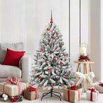 vidaXL Kunstkerstboom met 150 LED Groen en Wit 150 cm PVC en, Verzenden, Nieuw